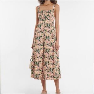 Agua Bendita Pink and Green Floral Maxi Dress